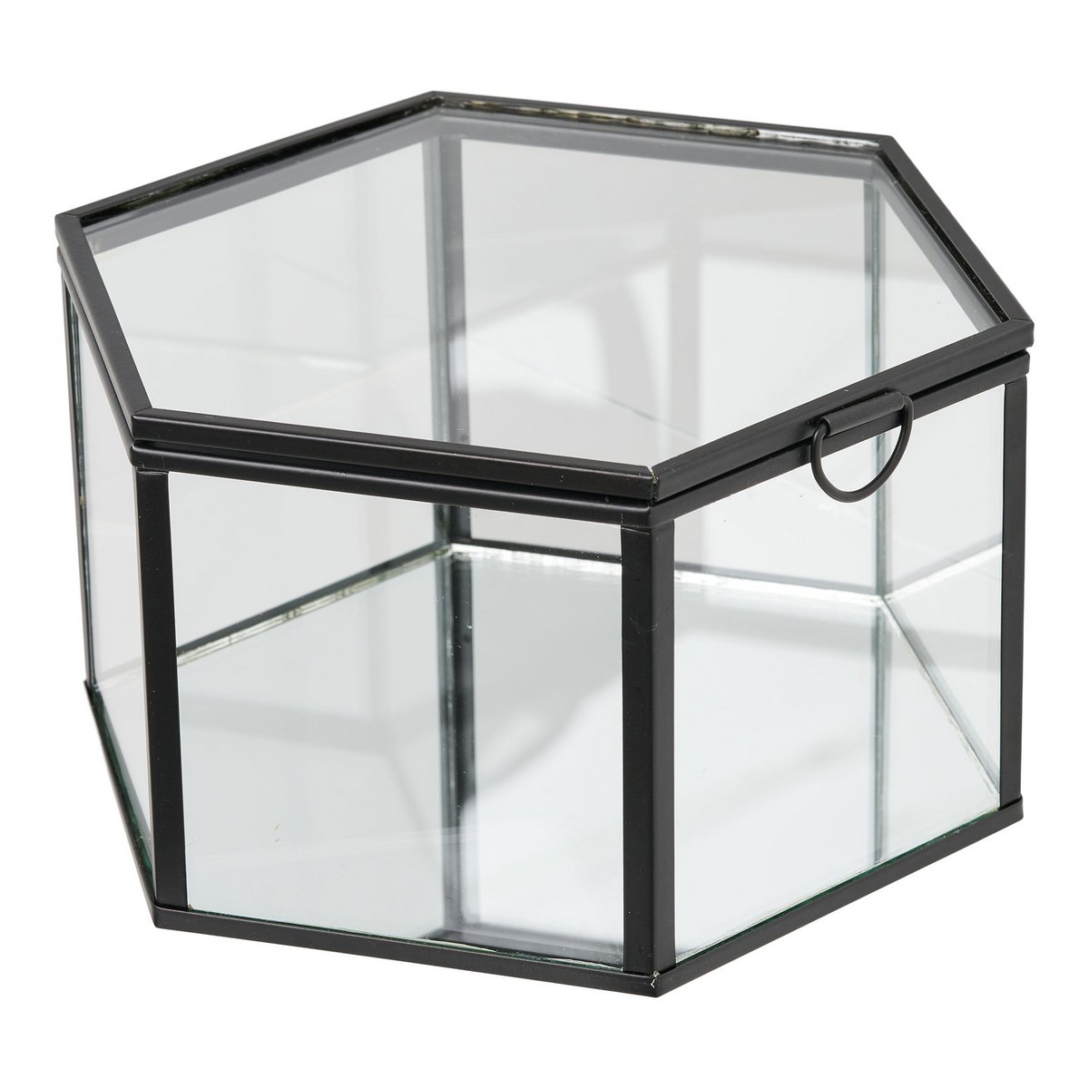 House Nordic ApS - Torpe Box, glas/metaal, helder/zwart, set van 2 - Deco Delights