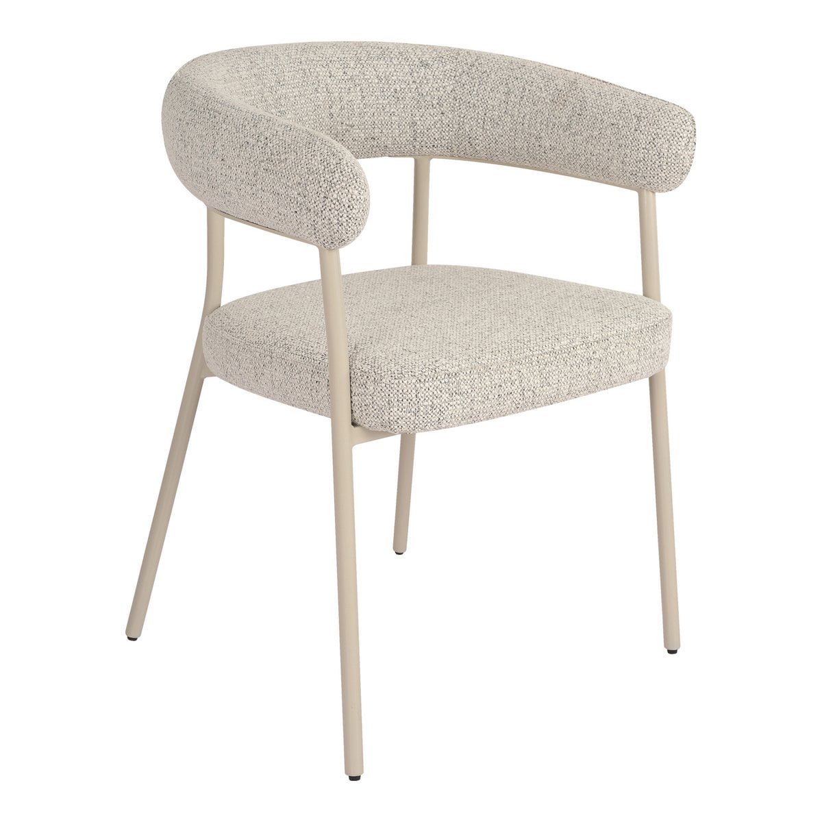 House Nordic ApS - Trivio Eetkamerstoel - Zand, Staal/Stof/Multiplex, 56x57,5x77 cm - Set van 2 - Deco Delights