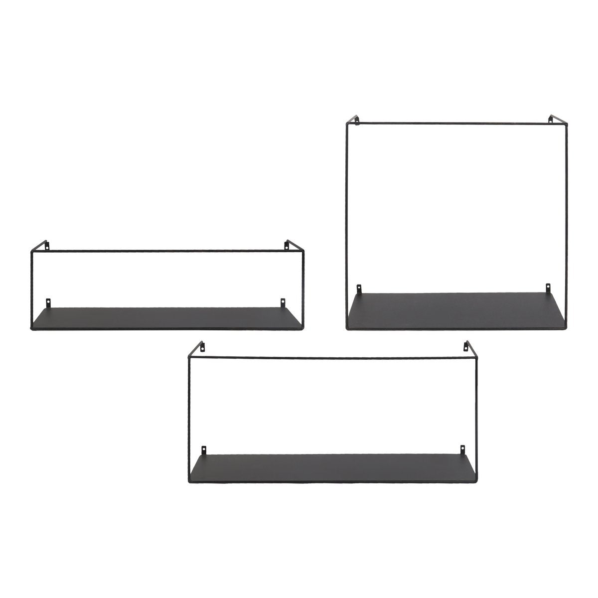 House Nordic ApS - Ulmo Wall Plank - Zwart, staal - set van 3 - Deco Delights