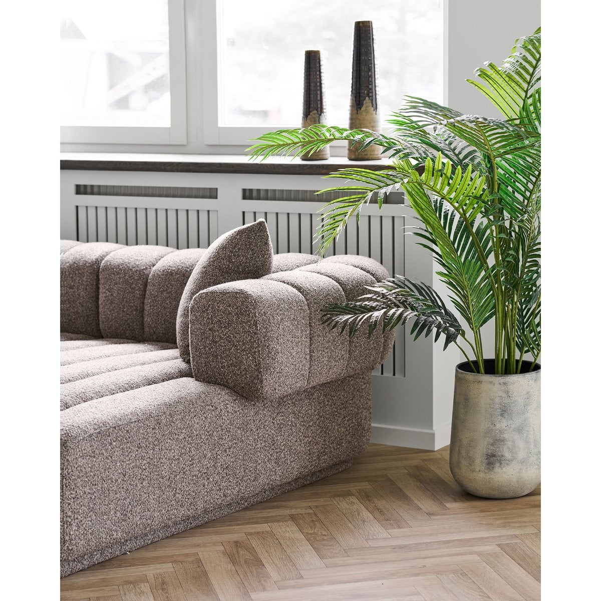 House Nordic ApS - Vaas, keramiek, bruin, ø12,5x48 cm - Deco Delights