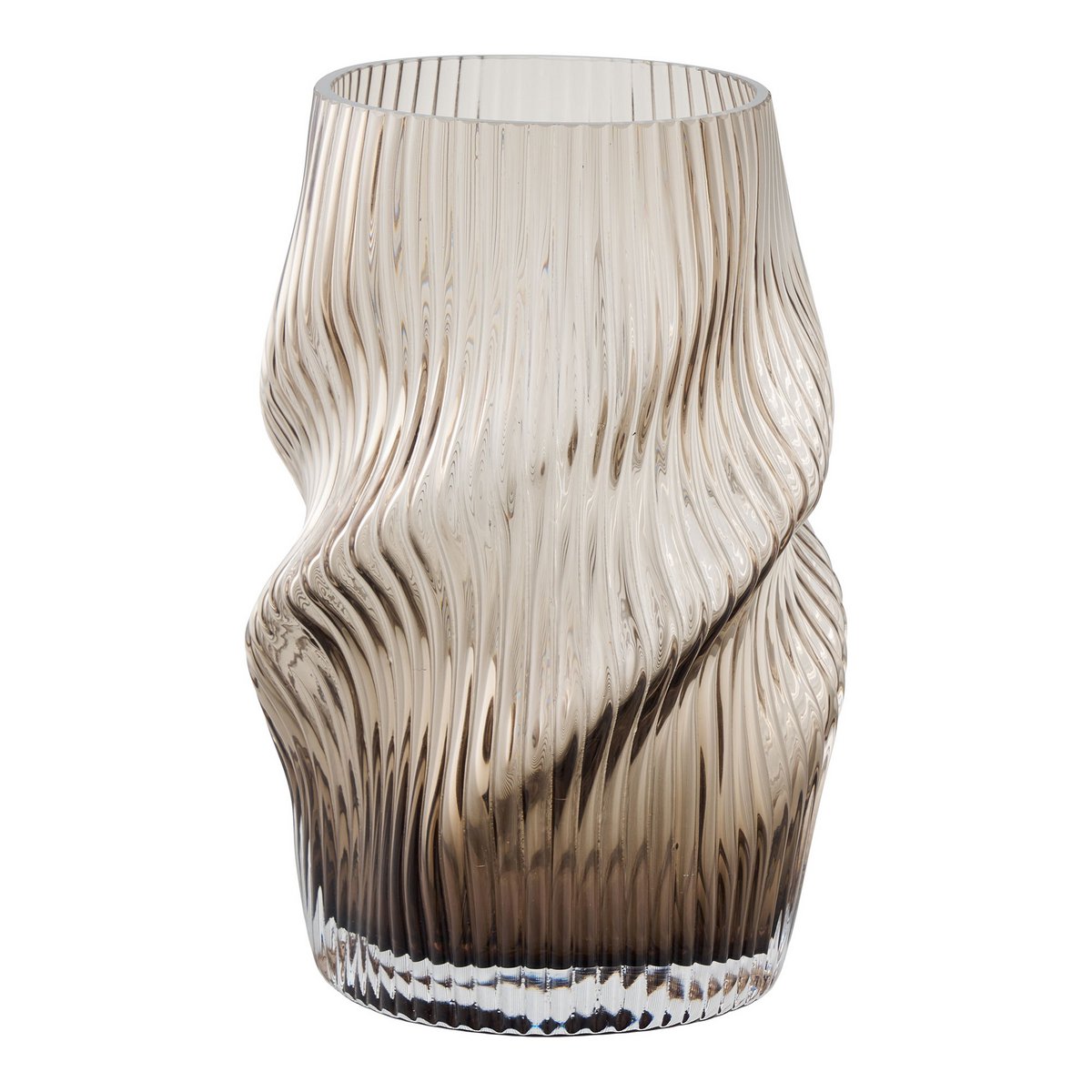 House Nordic ApS - Vaas, mondgeblazen glas, bruin, ø17x25 cm - Deco Delights