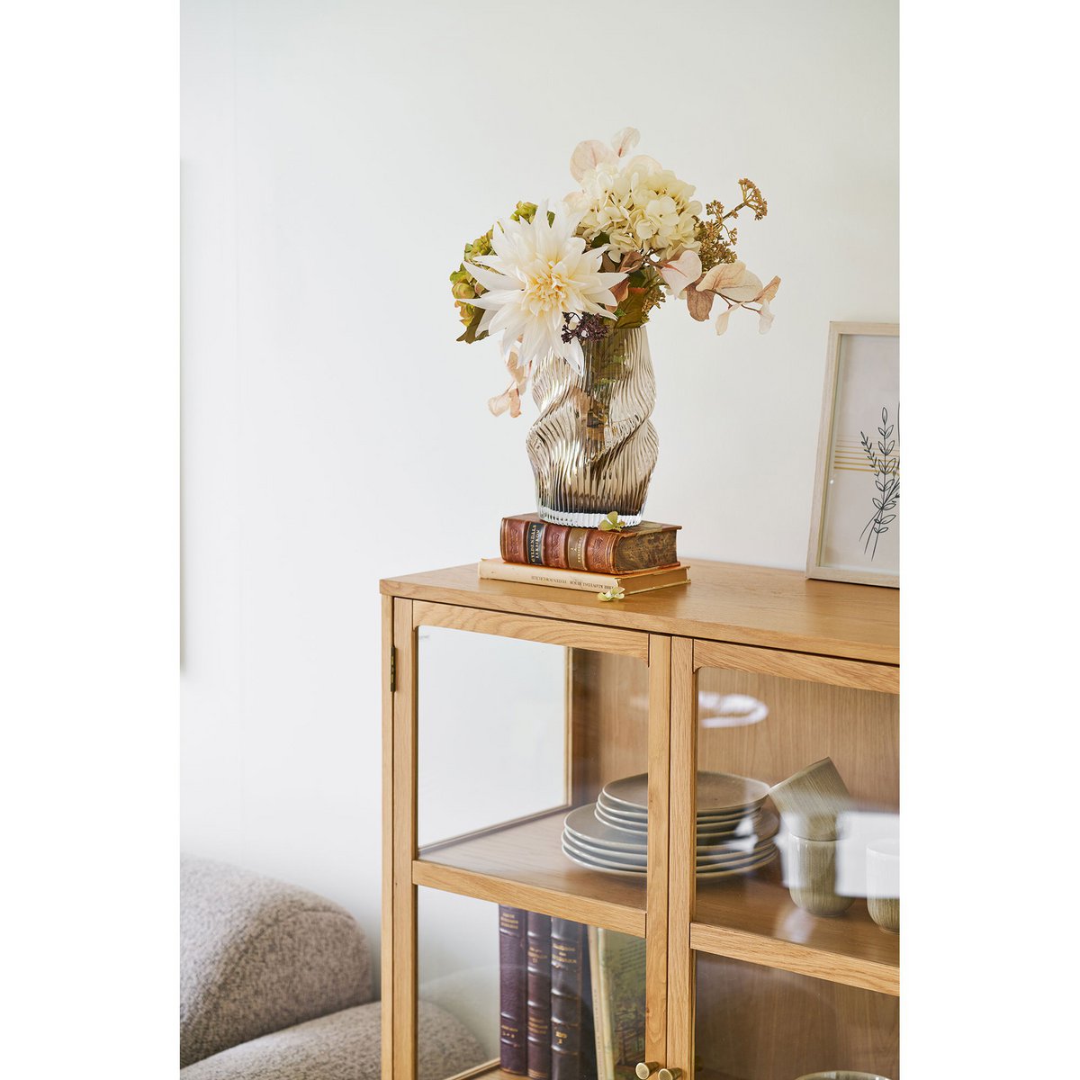 House Nordic ApS - Vaas, mondgeblazen glas, bruin, ø17x25 cm - Deco Delights