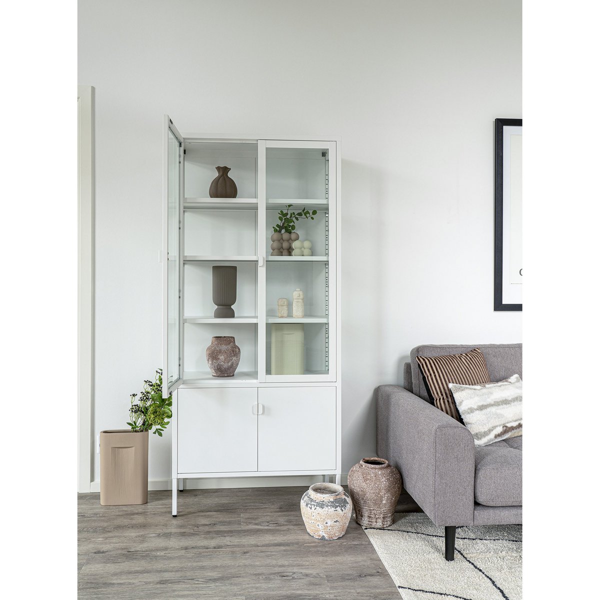 House Nordic ApS - Vaas - Vaas in keramiek, grijs, Ø12x25,5 cm - Deco Delights Vaas