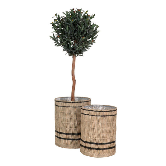 House Nordic ApS - Vinh Planter - Plantenbak, zeegras, rond, naturel, set van 2 - Deco Delights