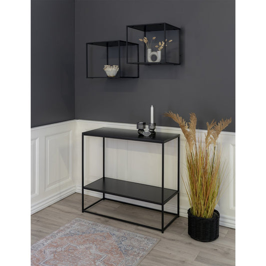 House Nordic ApS - Vita Wandplank - zwart, staal, 36x36x36cm - Deco Delights