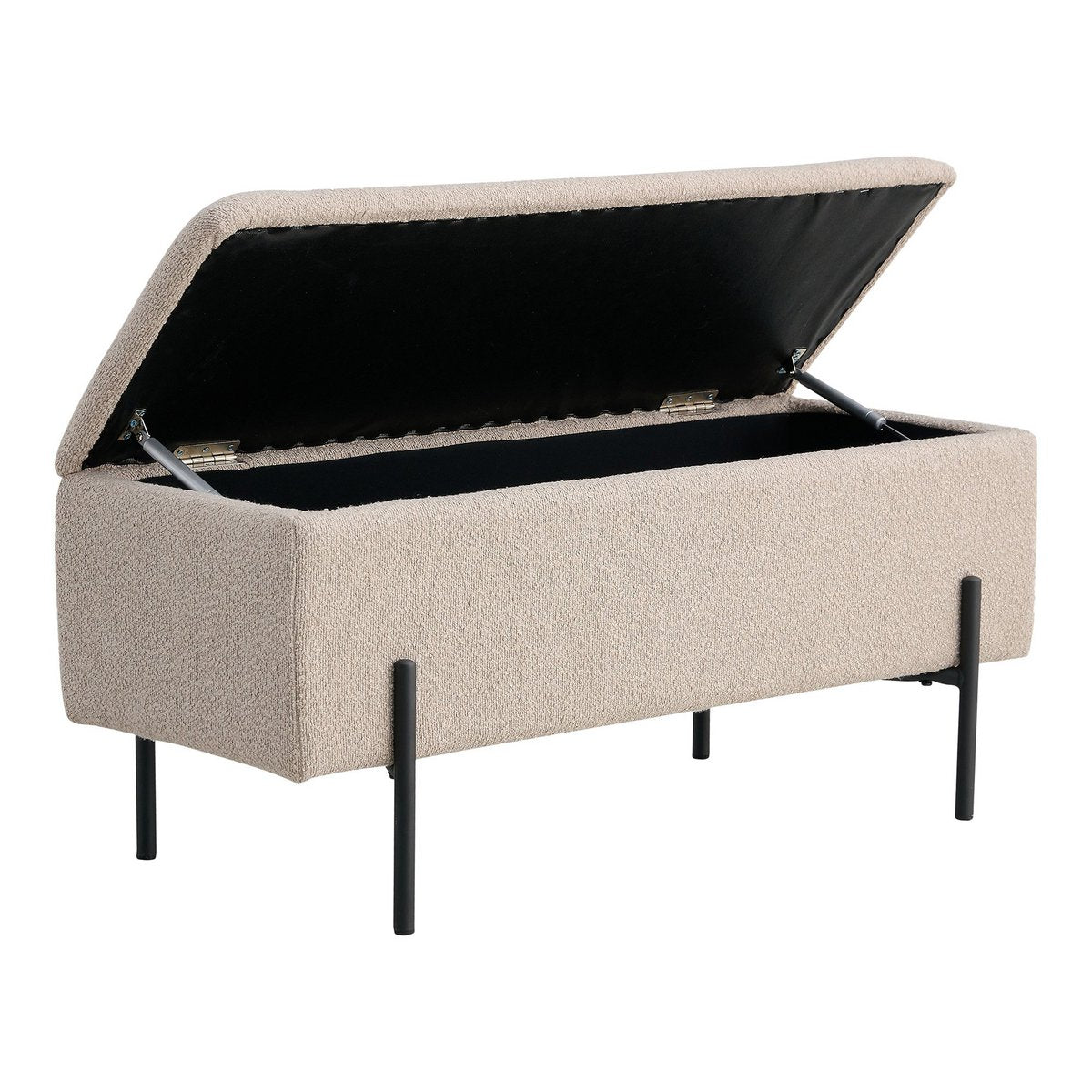 House Nordic ApS - Watford Bank - Beige, Bouclé, met opbergruimte 95x36,5x43cm - Deco Delights