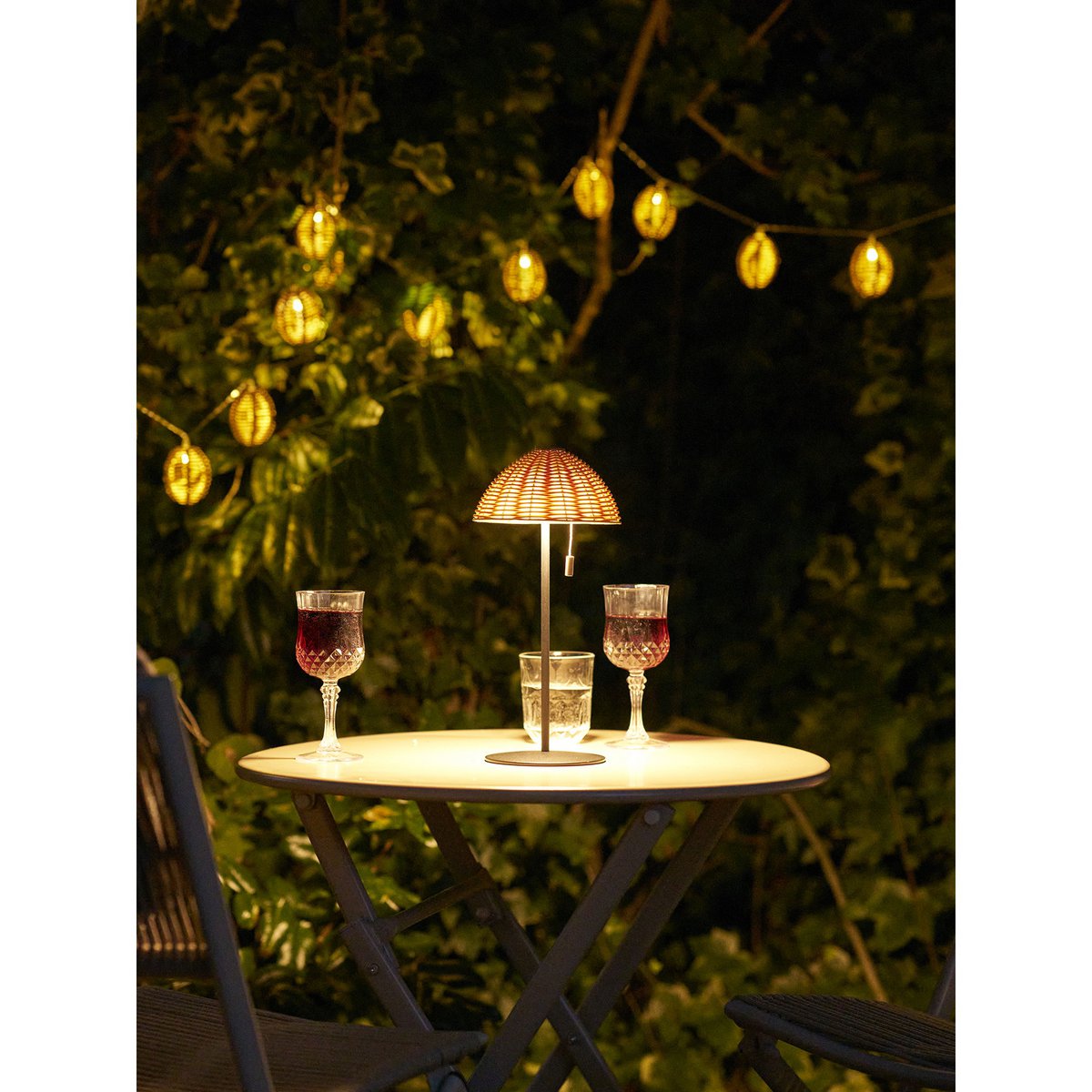 House Nordic ApS - Wigan LED Tafellamp, metaal, oplaadbaar, natuur/zwart - Deco Delights
