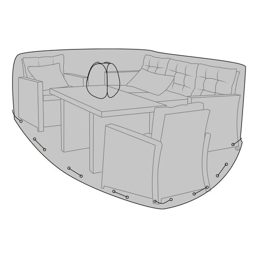 Luxury Cover - Luxe hoes voor lounge- en bankstellen, 210g/m2 600D polyester PU-gecoat, waterafstotend, zwart