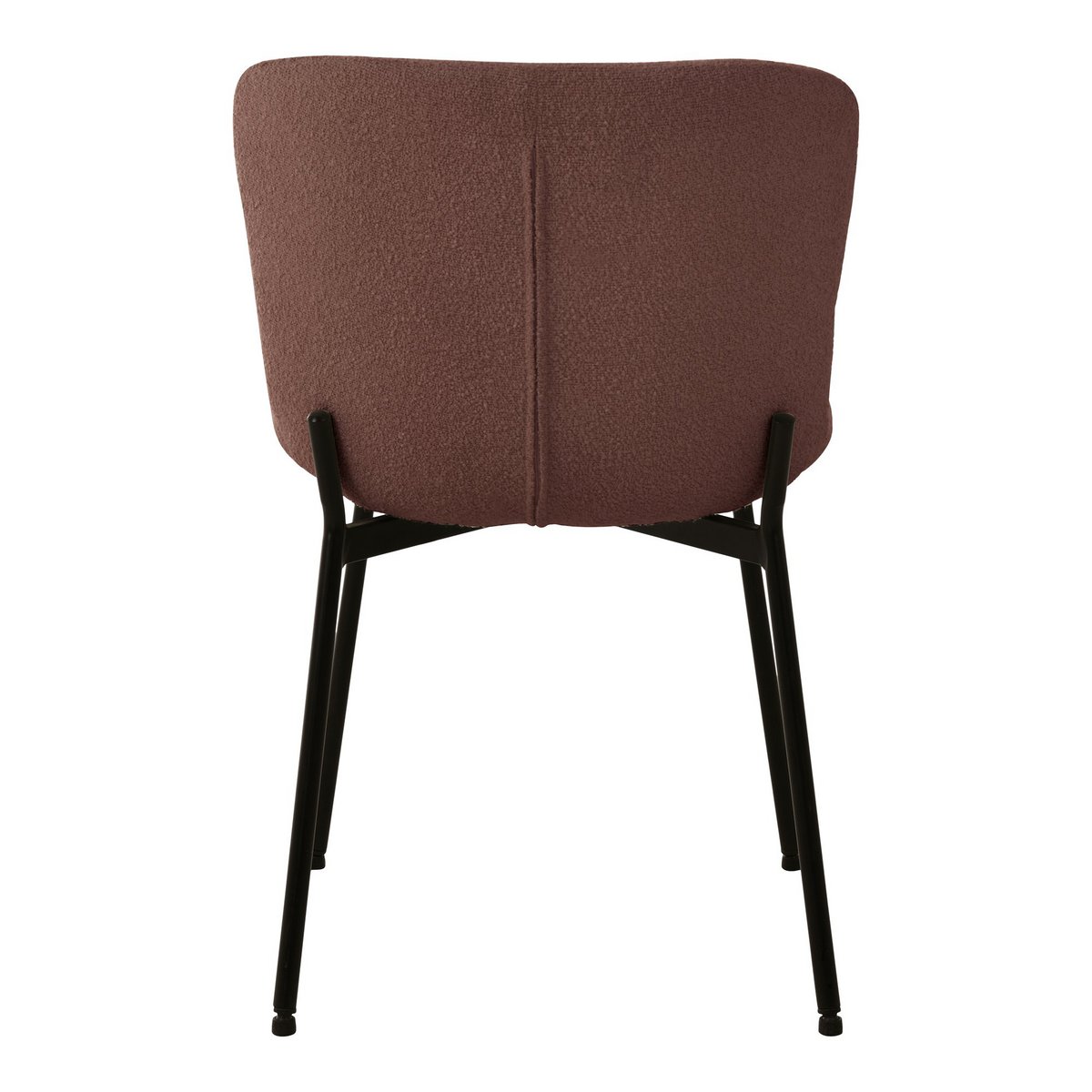 Maceda Dining Chair - Eetkamerstoel in bouclé, roest met zwarte poten - Set van 2