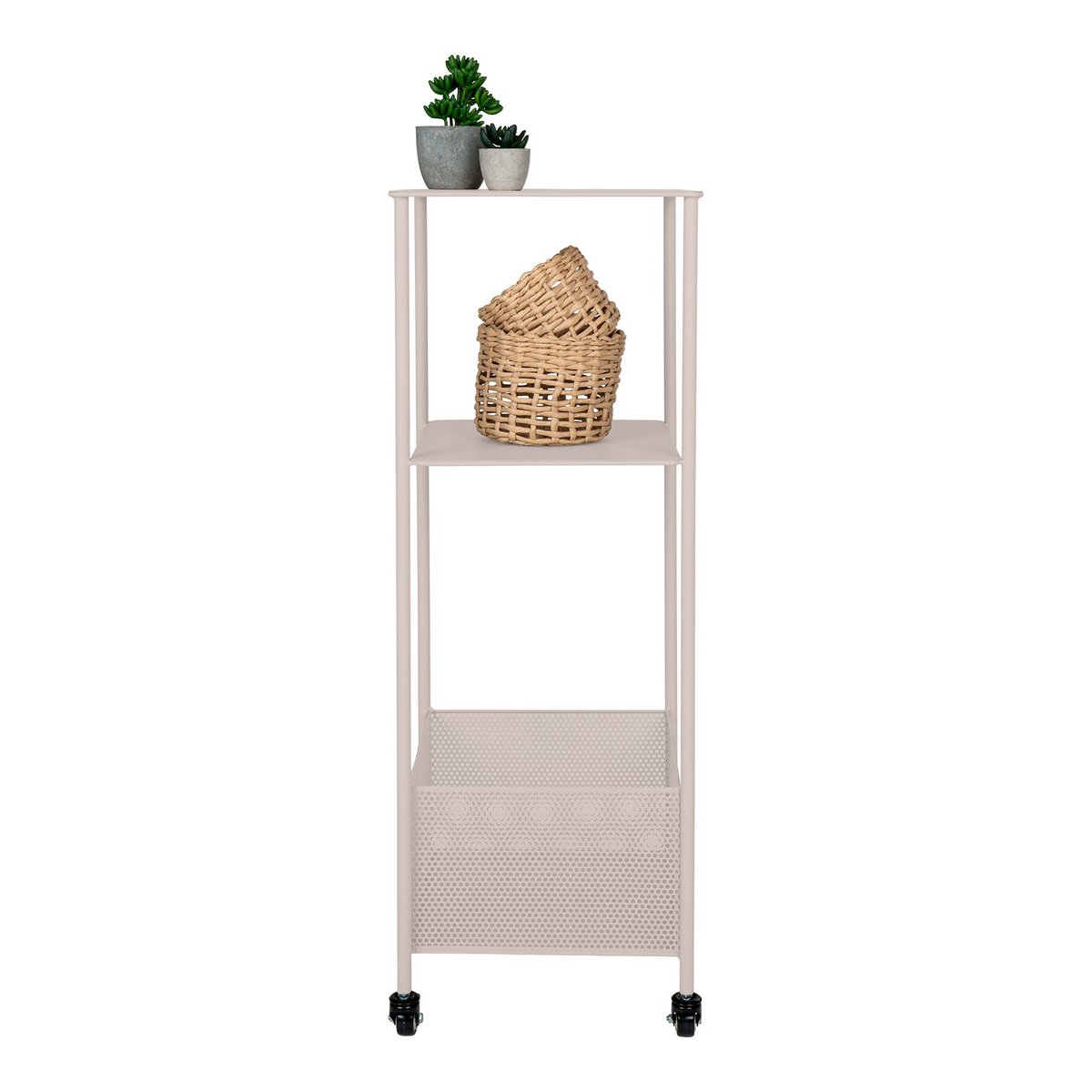 Torres Metal Cart - Metalen kar, staal, zand, 3 planken, 35x35x100 cm