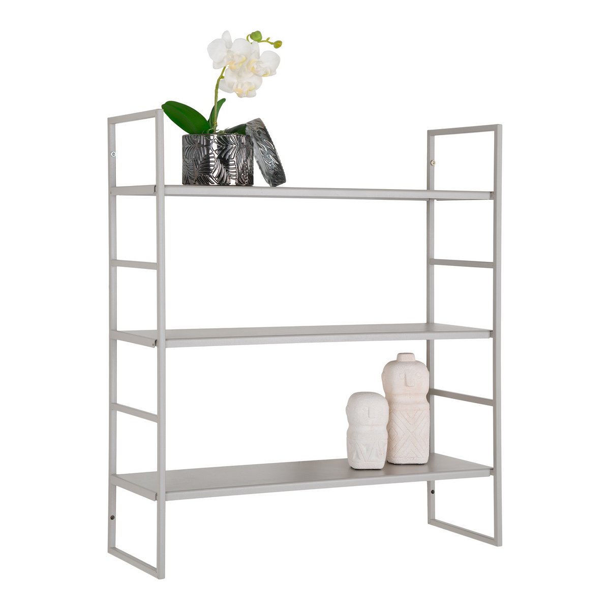 Beja Shelves - Planken, staal, koel grijs, 3 planken, 48x17x55 cm