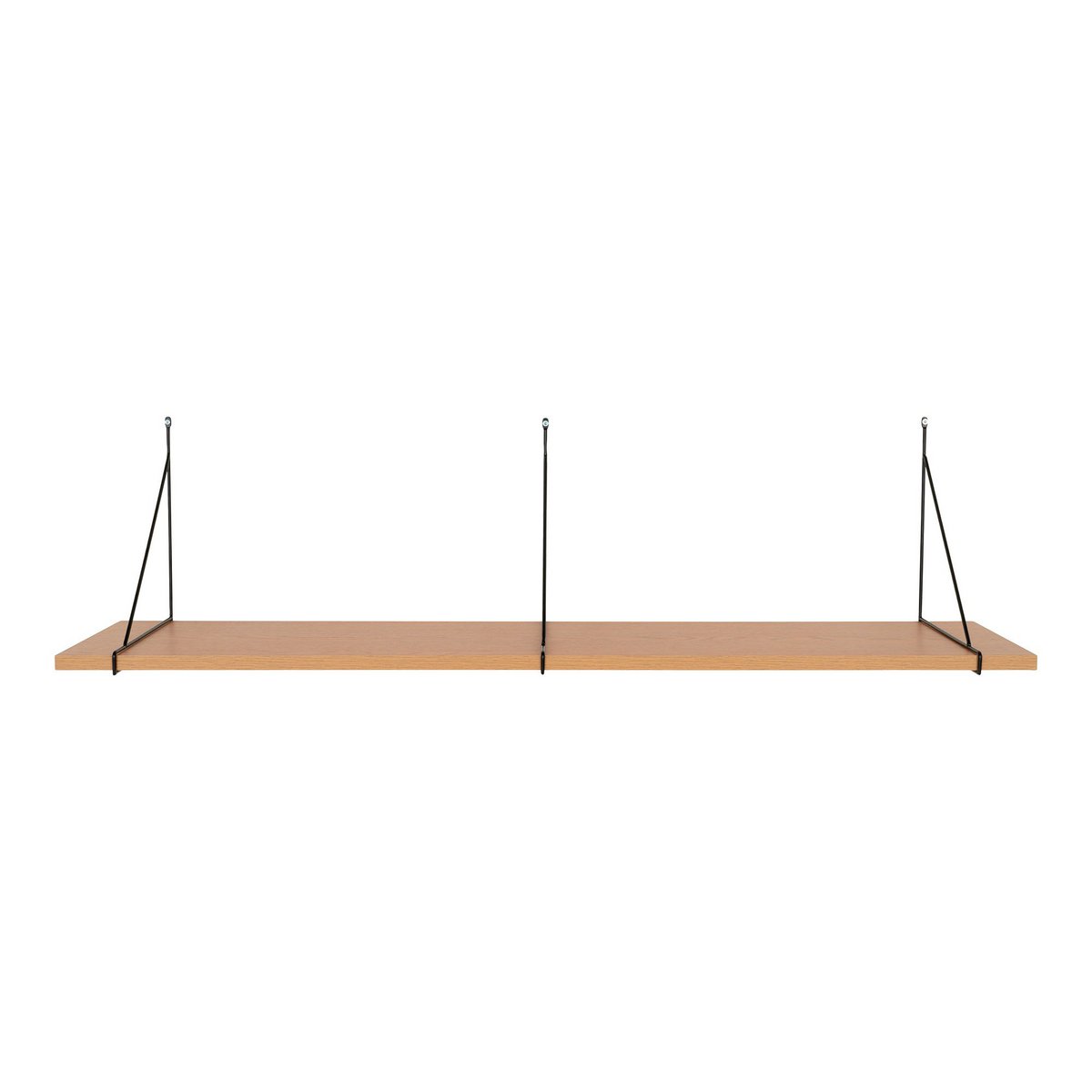 Chiba Wandplank - Wandplank, essenfineer, zwart stalen frame, 120x29 cm