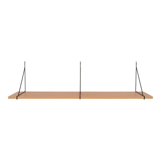Chiba Wandplank - Wandplank, essenfineer, zwart stalen frame, 120x29 cm
