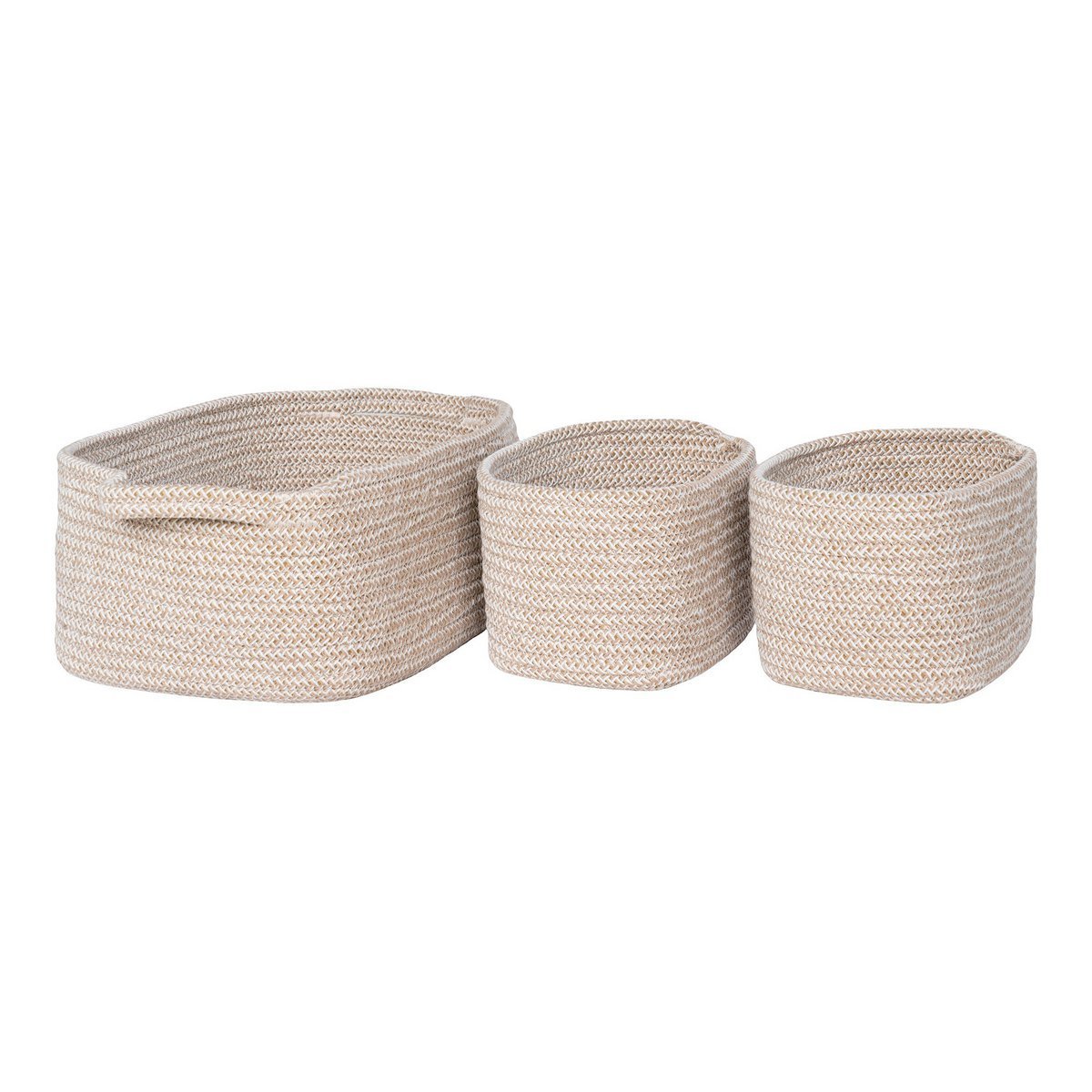 Teixo Basket - Mand, katoen, beige, set van 3