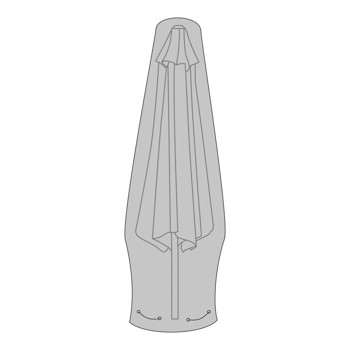 Luxury Cover - Luxe hoes voor marktparasol, 210g/m2 600D polyester PU-gecoat, waterafstotend, zwart