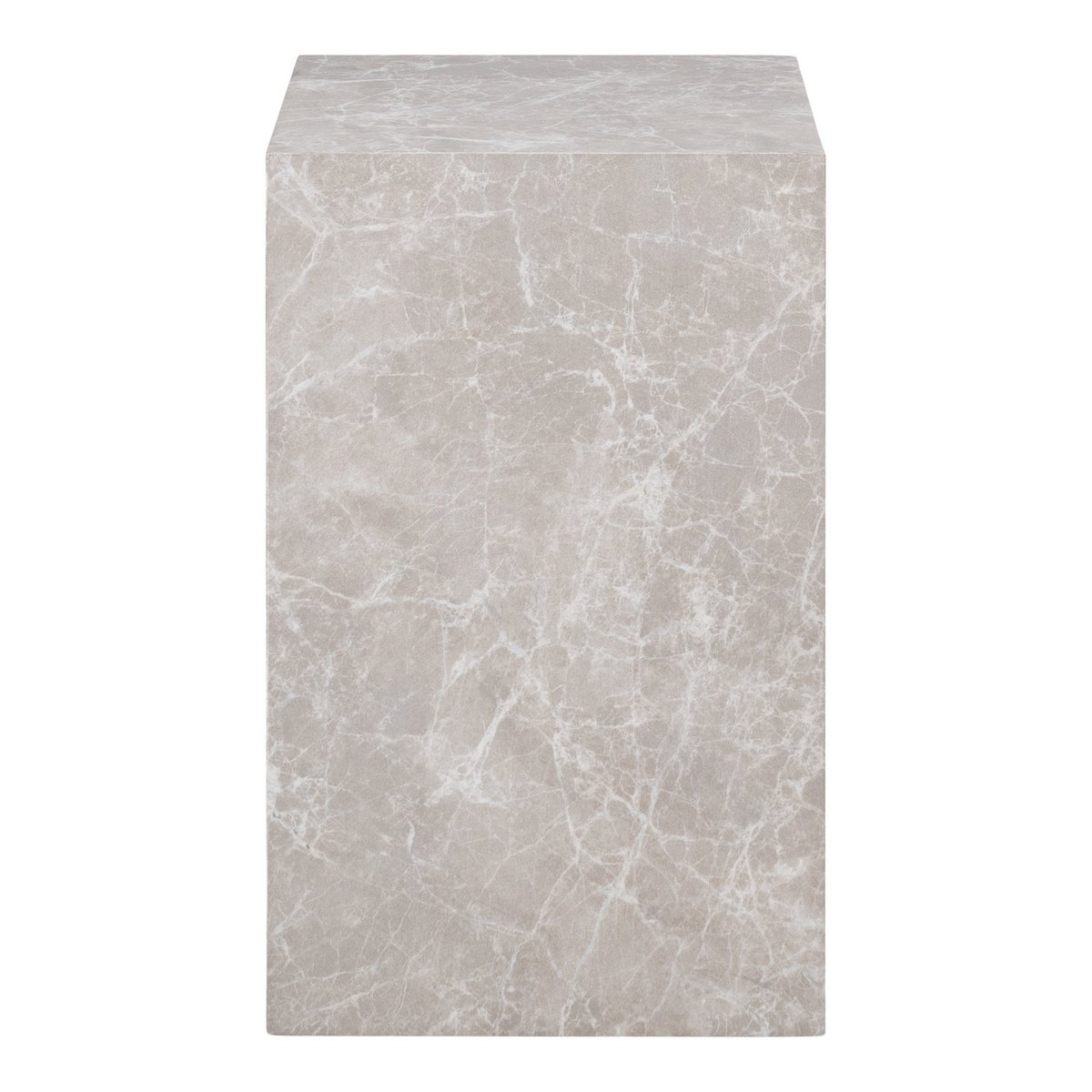 Prague Side Table - Bijzettafel, marmerlook, beige, 30x30x50 cm