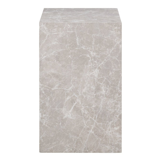 Prague Side Table - Bijzettafel, marmerlook, beige, 30x30x50 cm