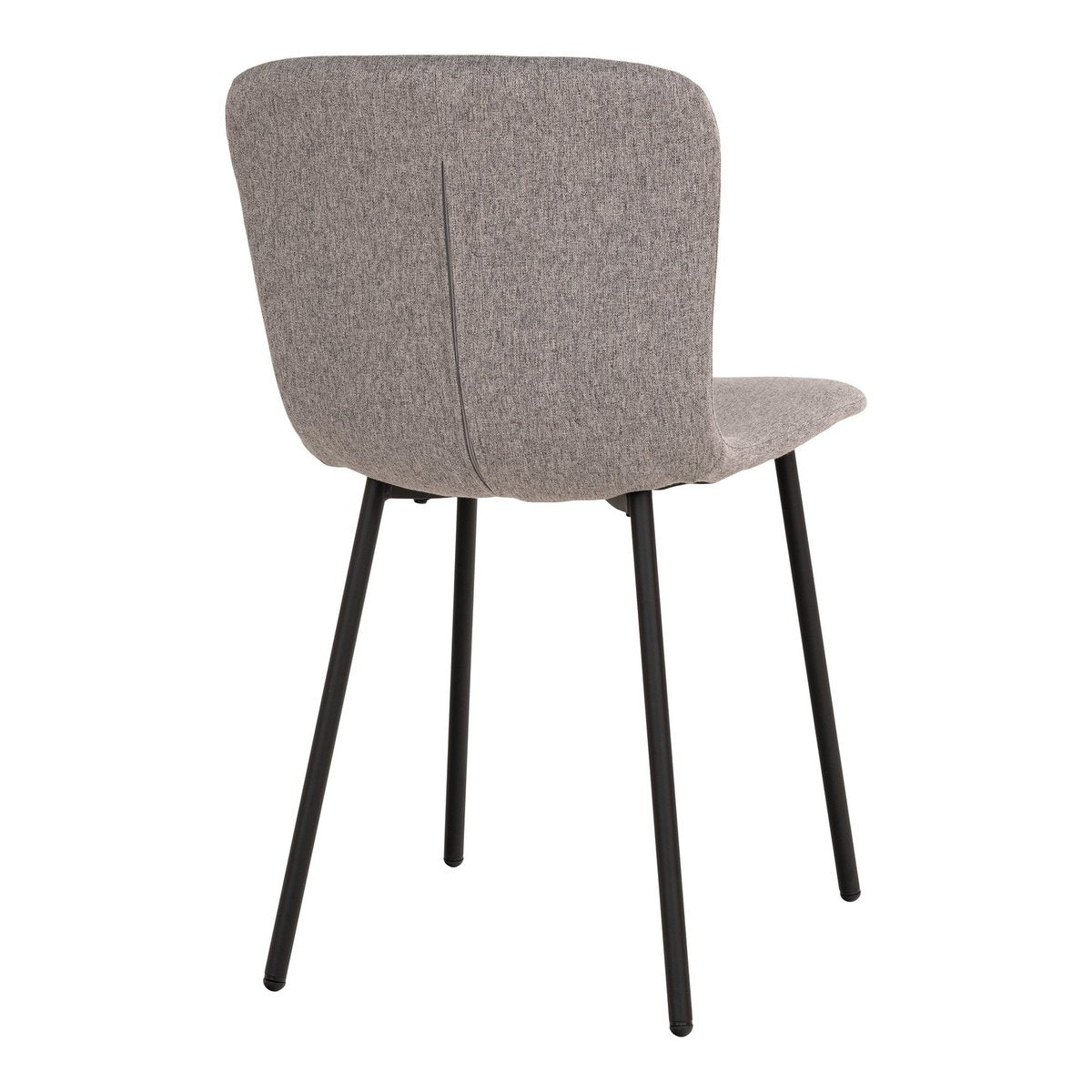 Halden Dining Chair - Eetkamerstoel, lichtgrijs met zwarte poten - set van 2