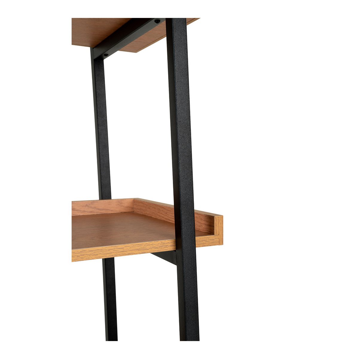 Sakai Book Case - Boekenkast, essenfineer, zwart stalen frame, 6 planken, 80x35x185 cm