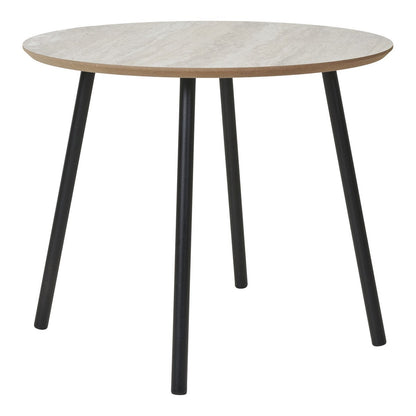 House Nordic ApS - Aalst Salontafel - Zwart/Beige, Staal, MDF, Ø55x45cm - Deco Delights