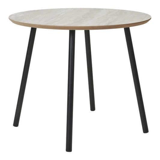 House Nordic ApS - Aalst Salontafel - Zwart/Beige, Staal, MDF, Ø55x45cm - Deco Delights
