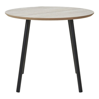 House Nordic ApS - Aalst Salontafel - Zwart/Beige, Staal, MDF, Ø55x45cm - Deco Delights