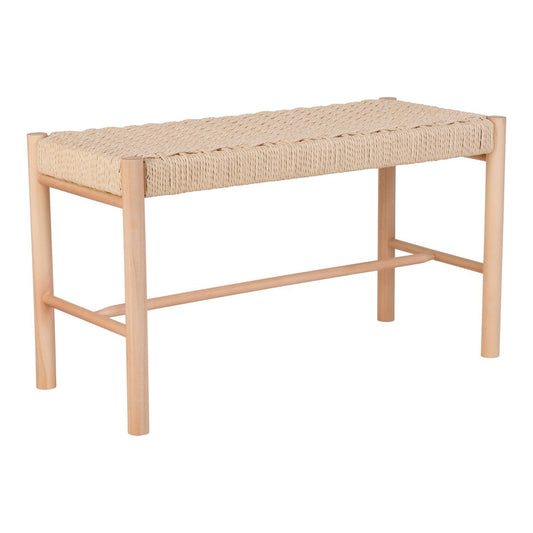 House Nordic ApS - Abano Bank - Natuurlijk, populierenhout, papieren koord, 35x80x45cm - Deco Delights