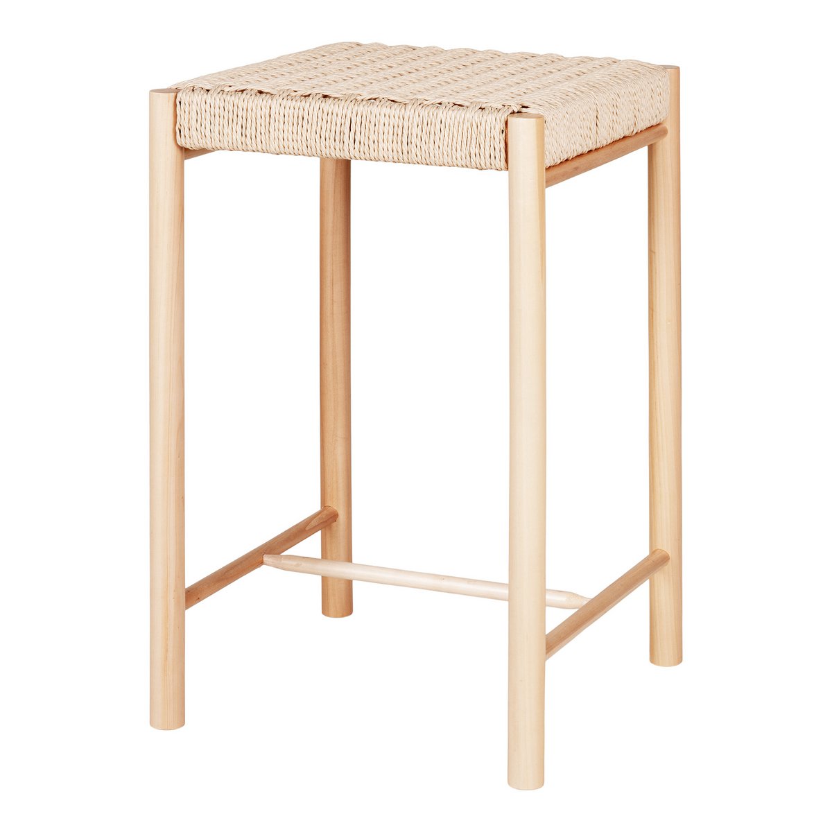House Nordic ApS - Abano Counter Chair - Natuurlijk, populierenhout/papierkoord, 42x42x66,5 cm - Deco Delights