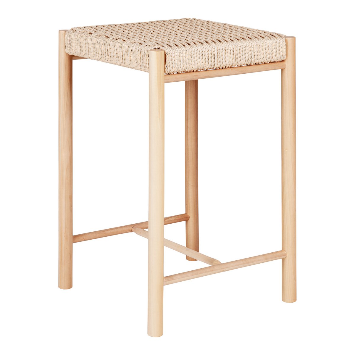 House Nordic ApS - Abano Counter Chair - Natuurlijk, populierenhout/papierkoord, 42x42x66,5 cm - Deco Delights