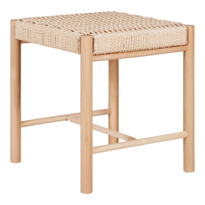 House Nordic ApS - Abano Kruk - Populierenhout, Papierkoord, Natuurlijk - 42x42x46,5 cm - Deco Delights