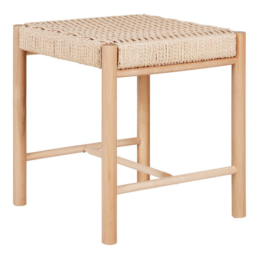 House Nordic ApS - Abano Kruk - Populierenhout, Papierkoord, Natuurlijk - 42x42x46,5 cm - Deco Delights