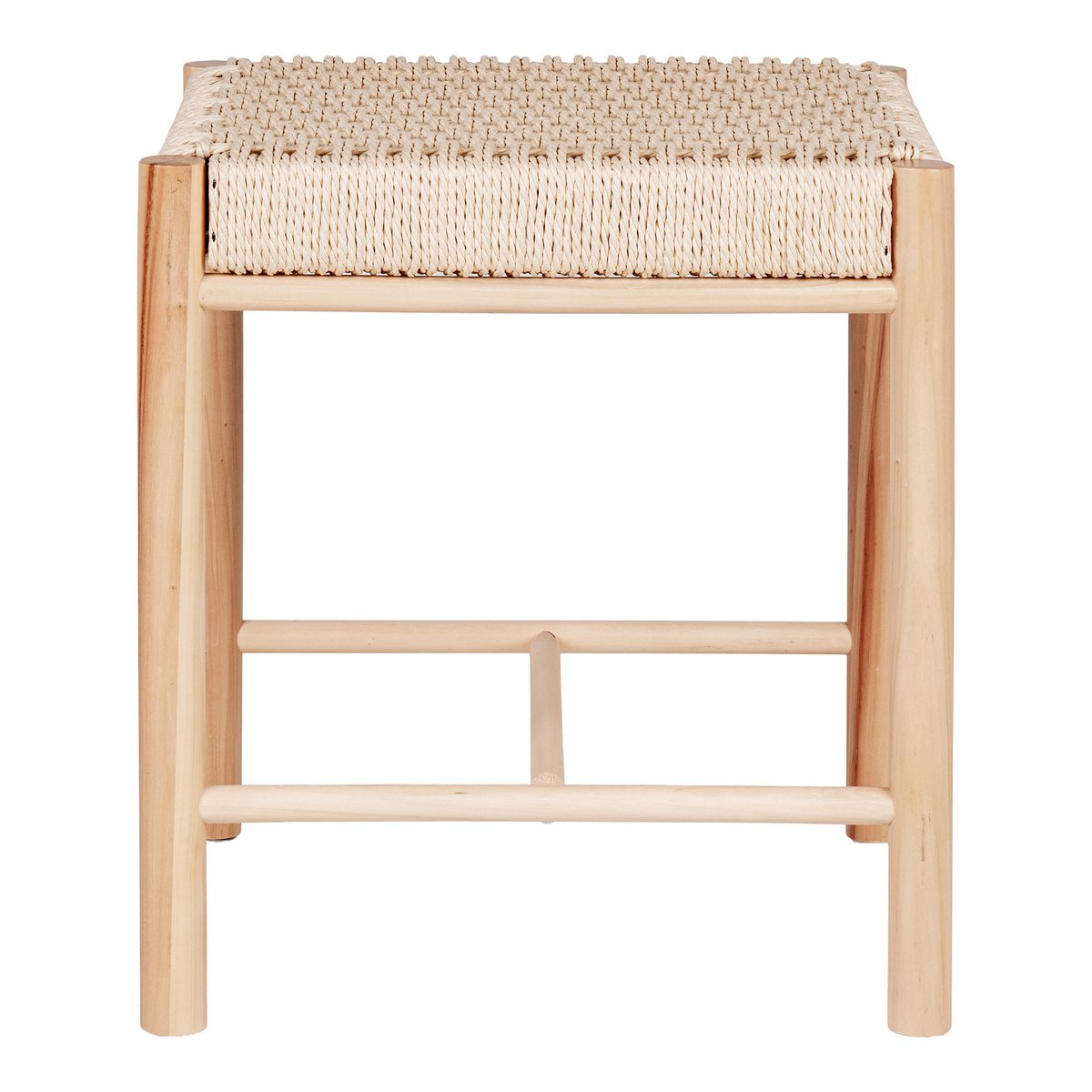 House Nordic ApS - Abano Kruk - Populierenhout, Papierkoord, Natuurlijk - 42x42x46,5 cm - Deco Delights