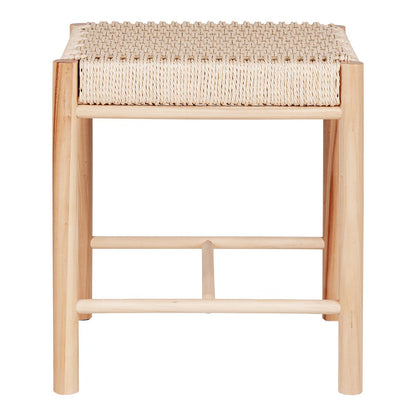 House Nordic ApS - Abano Kruk - Populierenhout, Papierkoord, Natuurlijk - 42x42x46,5 cm - Deco Delights