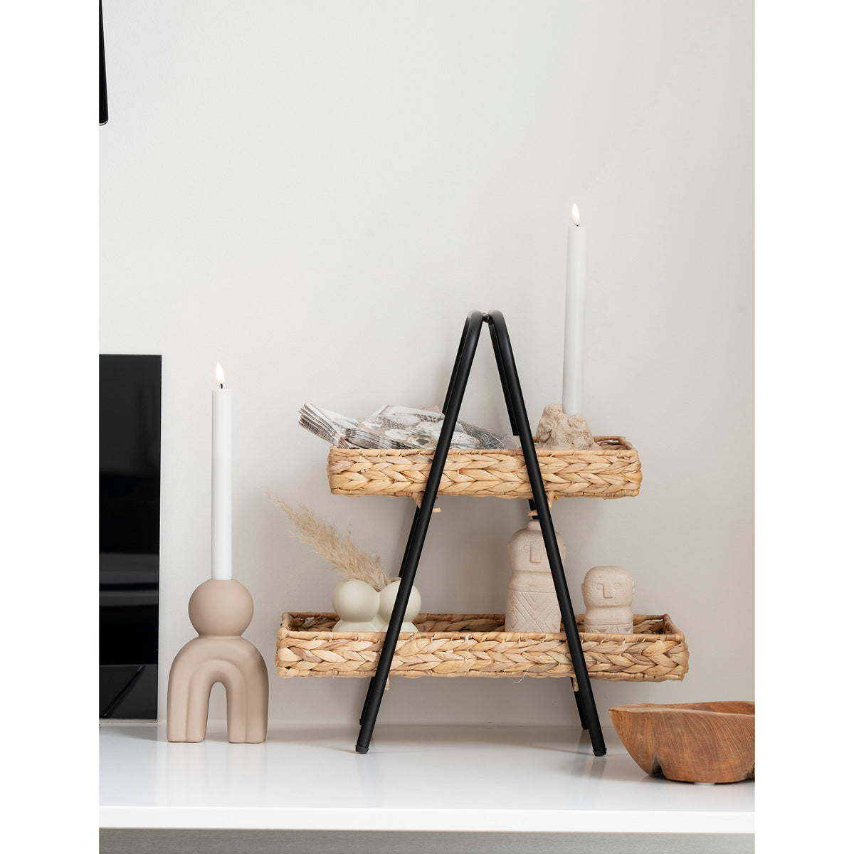 House Nordic ApS - Alfaro Dienblad Naturel/Zwart - Deco Delights Dienblad