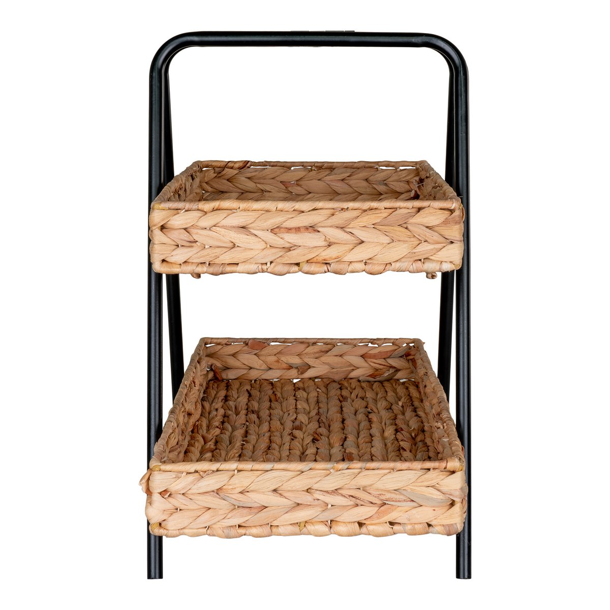 House Nordic ApS - Alfaro Dienblad - Naturel/zwart, waterhyacint, metaal, 42x23x43,5cm - Deco Delights