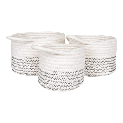 House Nordic ApS - Algar Manden - Katoen, Wit/Grijs - Set van 3 - Deco Delights
