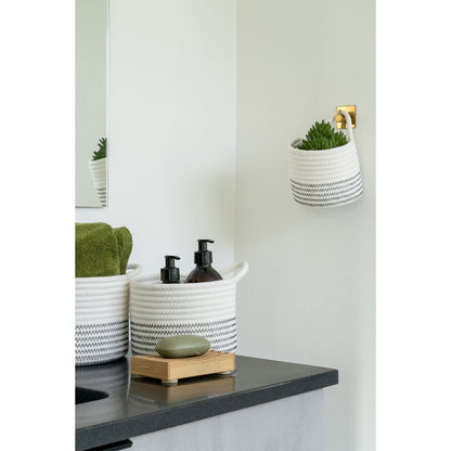 House Nordic ApS - Algar Manden - Katoen, Wit/Grijs - Set van 3 - Deco Delights