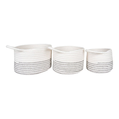 House Nordic ApS - Algar Manden - Katoen, Wit/Grijs - Set van 3 - Deco Delights