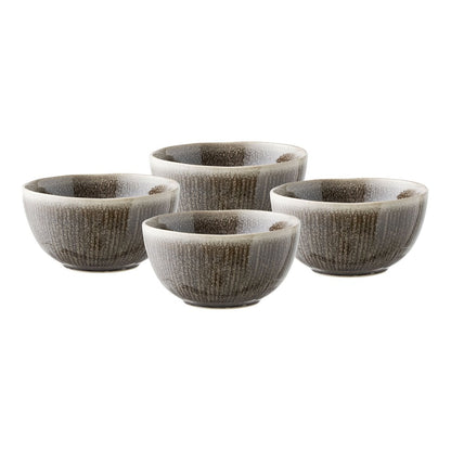 House Nordic ApS - Altvioolschaal, keramiek, grijs, ø14,5x7 cm, set van 4 - Deco Delights