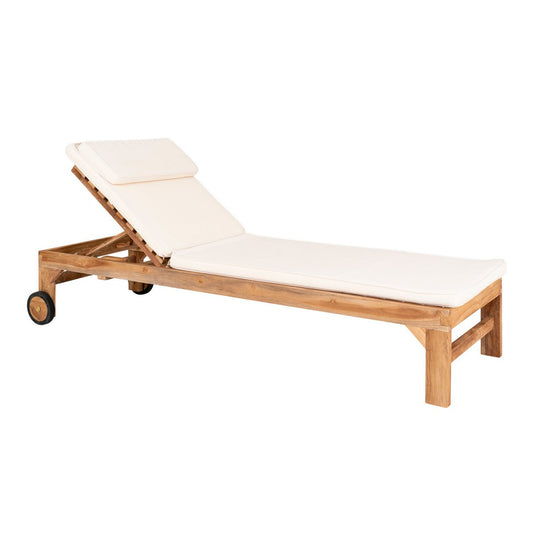 House Nordic ApS - Andorra Kussen voor Ligstoel - Wit, Katoen, 200x62x6 cm - Deco Delights