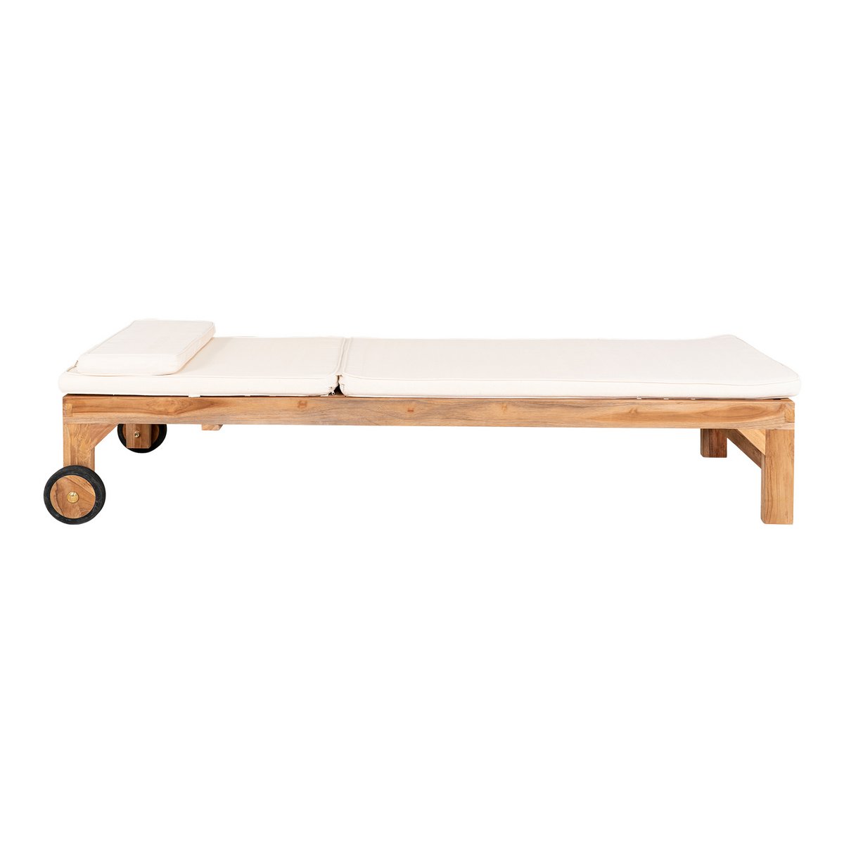 House Nordic ApS - Andorra Kussen voor Ligstoel - Wit, Katoen, 200x62x6 cm - Deco Delights