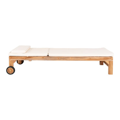 House Nordic ApS - Andorra Kussen voor Ligstoel - Wit, Katoen, 200x62x6 cm - Deco Delights