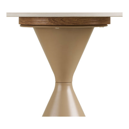 House Nordic ApS - Annecy Bijzettafel, keramisch tafelblad/staal, travertijn/zand, ø50x56 cm - Deco Delights