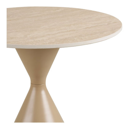 House Nordic ApS - Annecy Bijzettafel, keramisch tafelblad/staal, travertijn/zand, ø50x56 cm - Deco Delights