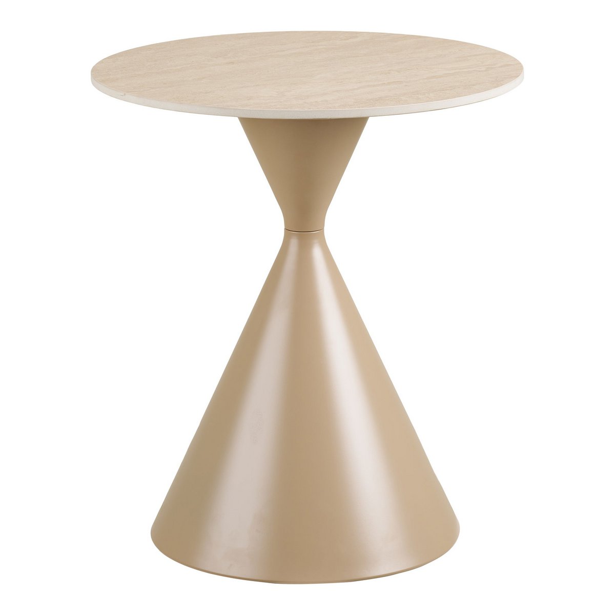 House Nordic ApS - Annecy Bijzettafel, keramisch tafelblad/staal, travertijn/zand, ø50x56 cm - Deco Delights