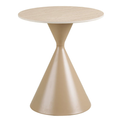 House Nordic ApS - Annecy Bijzettafel, keramisch tafelblad/staal, travertijn/zand, ø50x56 cm - Deco Delights