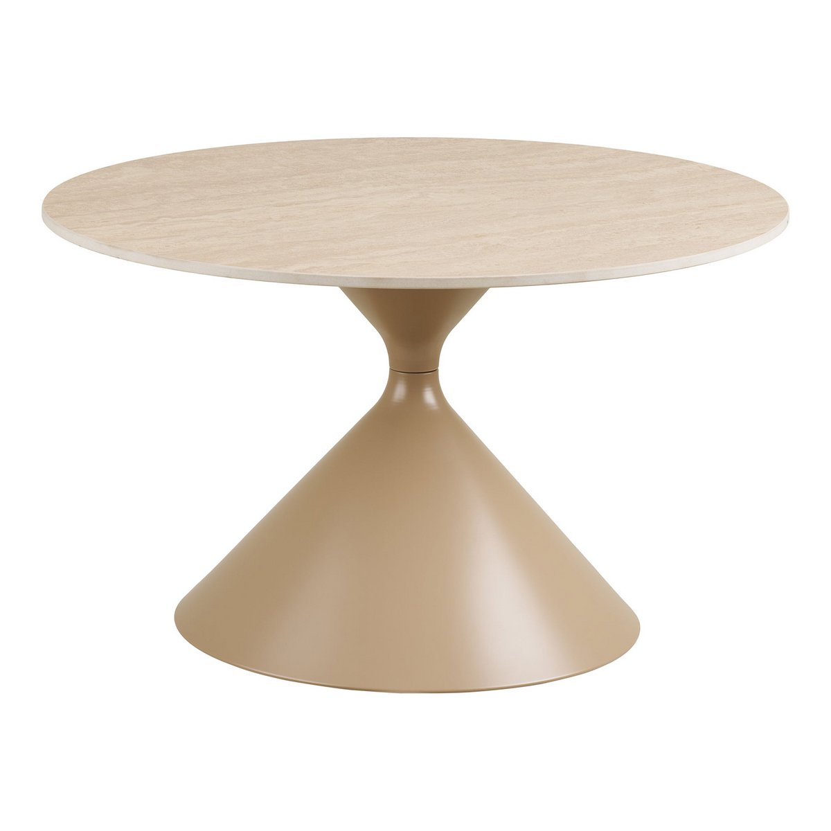 House Nordic ApS - Annecy Salontafel, keramisch tafelblad/staal, travertijn/zand, ø70x41 cm - Deco Delights