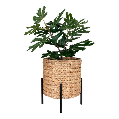 House Nordic ApS - Antas Plantenbak - Natuurlijk/zwart, waterhyacint, metaal, 23,5x23,5x29cm - Deco Delights