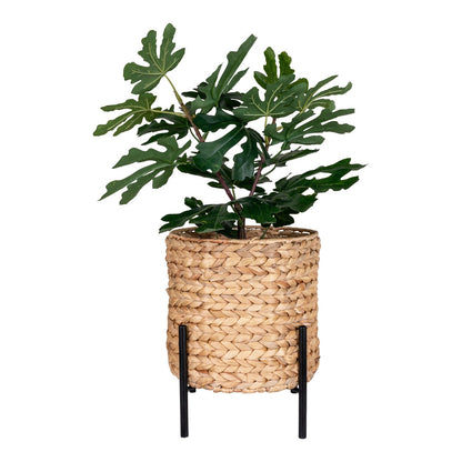 House Nordic ApS - Antas Plantenbak - Natuurlijk/zwart, waterhyacint, metaal, 23,5x23,5x29cm - Deco Delights