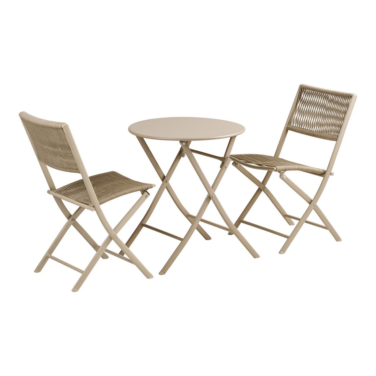 House Nordic ApS - Arcas Bistroset, 2 stoelen en 1 tafel, polyester/staal, taupe - Deco Delights